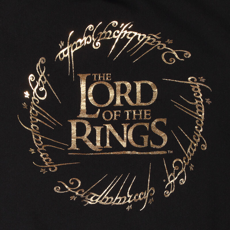 Lord of the Rings - Gold Foil Logo Unisex Pullover Hoodie Contrast - Super Heroes Collection - Pullover Hoodie