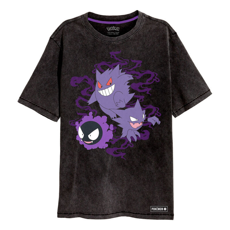 Pokemon - Ghosts - T-Shirt Black Acid Wash 