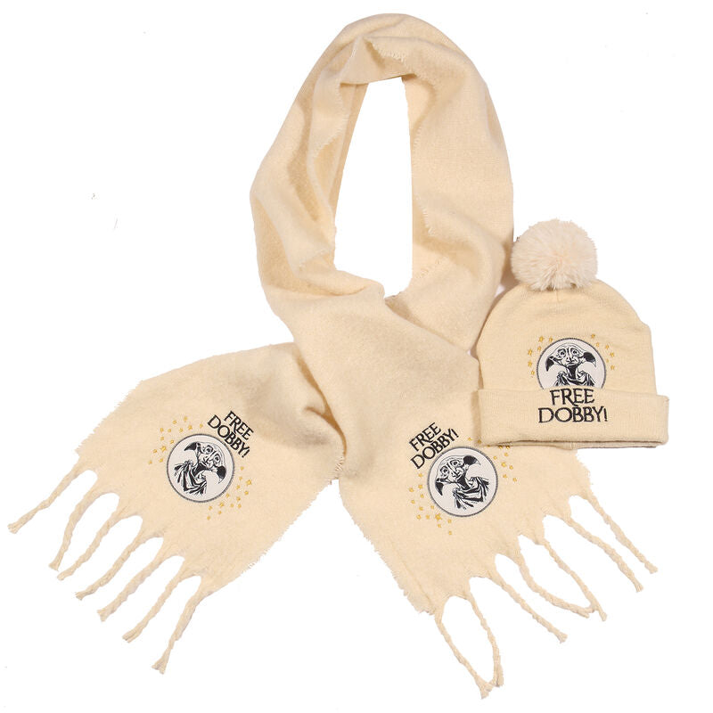 Free Dobby Scarf and Beanie Set - Scarf and Hat Set