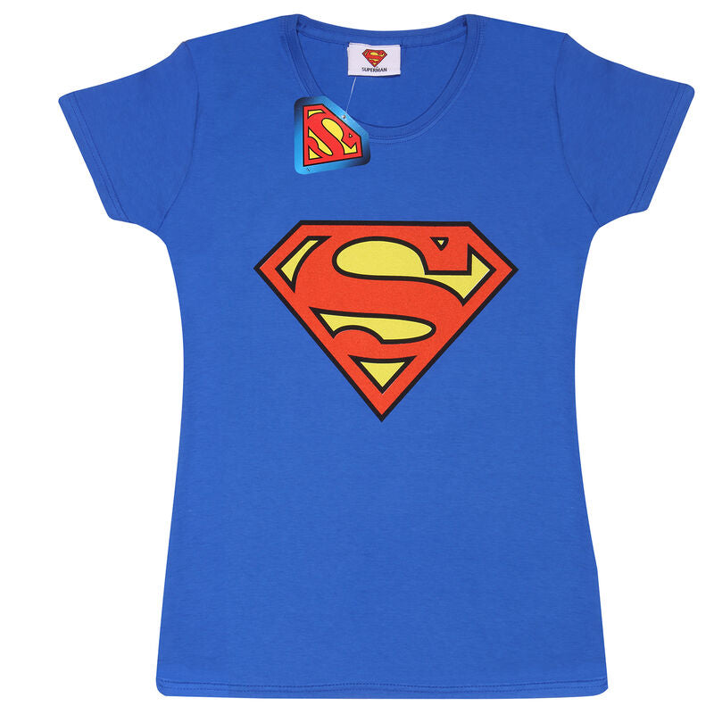Superman logo verkleed t-shirt heren - blauw - DC Comics - superhelden Superman logo verkleed t-shirt heren - blauw - DC Comics - superhelden