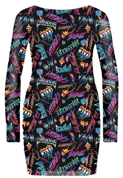 DISNEY VILLIANS - 80S NAMES - WOMENS MESH DRESS