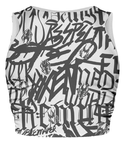 DISNEY VILLIANS - GRAFFITI - WOMENS RUCHED SIDE VEST