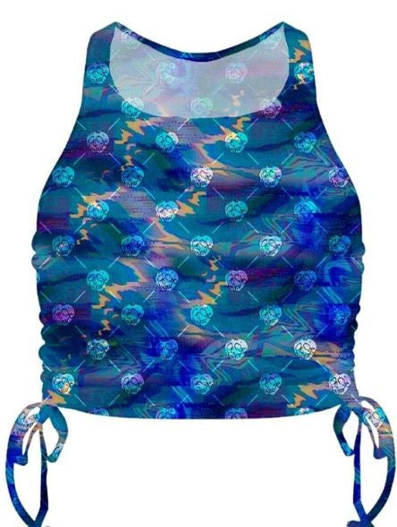 DISNEY VILLIANS - GLITCH - WOMENS RUCHED TIE VEST