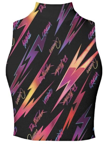 DISNEY VILLIANS - LIGHTNING BOLTS - WOMENS HIGH NECK TOP