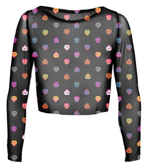 DISNEY VILLIANS - POISON APPLE - WOMENS MESH LONG SLEEVE TOP