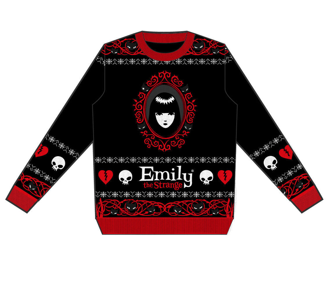 EMILY THE STRANGE - SKULL HEART - KNITTED