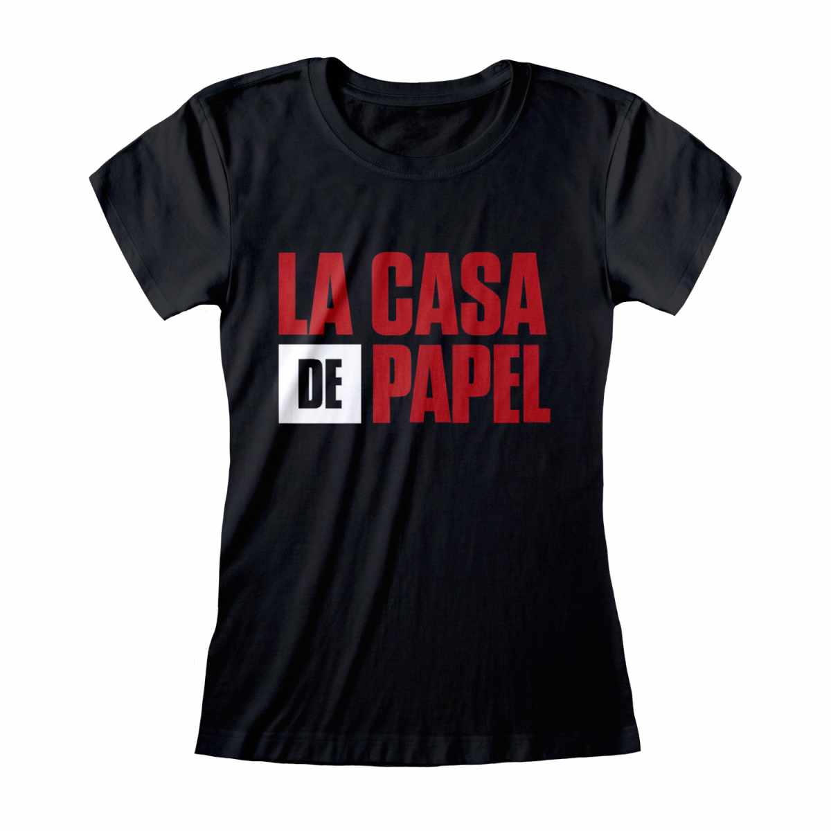 LA CASA DE PAPEL - BLACK LOGO - T-SHIRT FITTED