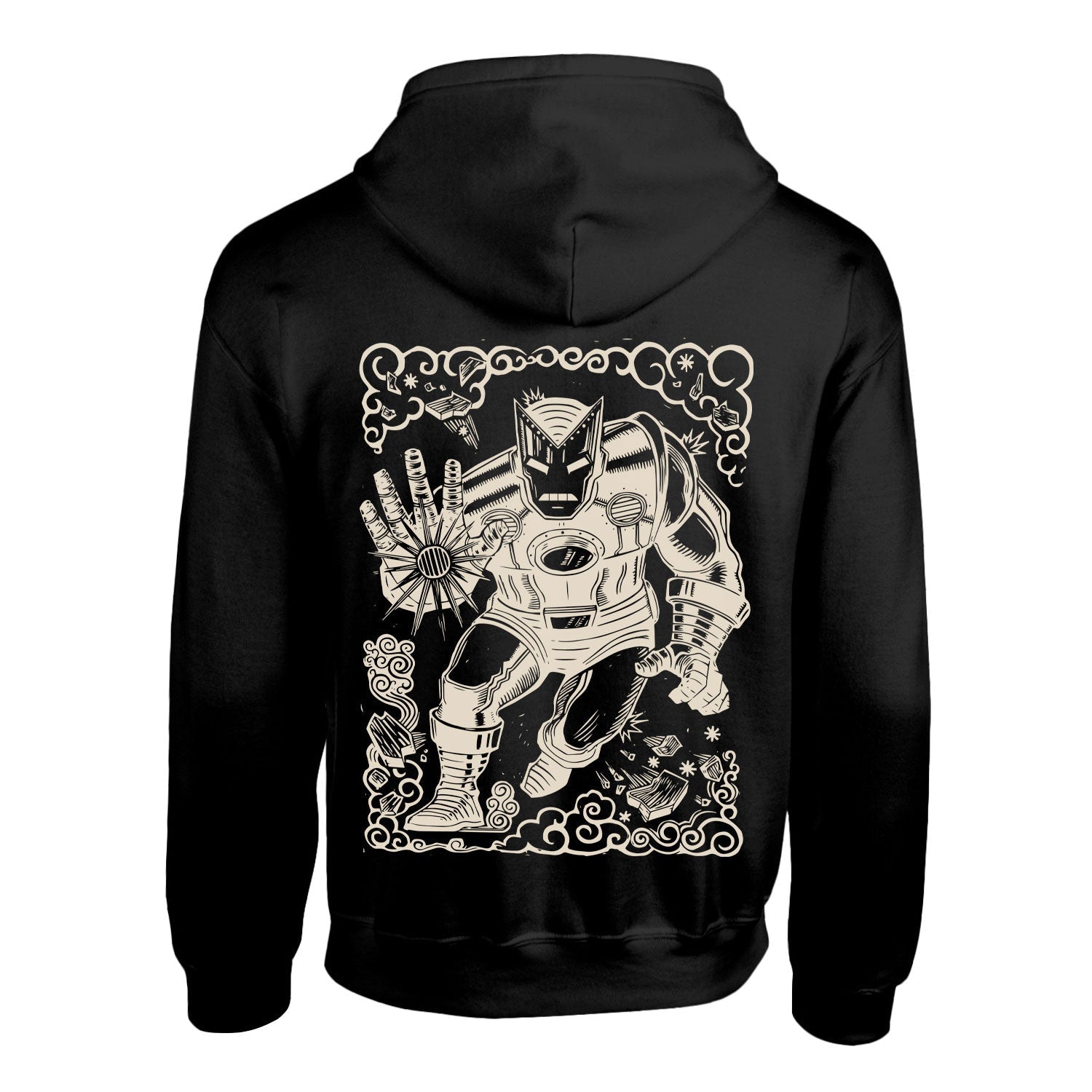 IRON MAN LINOCUT FRONT AND BACK PRINT - HOODIE