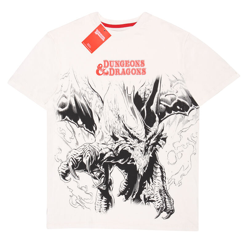 Dungeons and Dragons - Dragon Oversized Print - Super Heroes Collection - Unisex Ecru T-Shirt