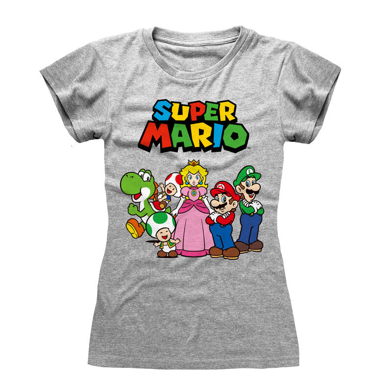 Nintendo Super Mario - Vintage Group - T-Shirt Fitted Heather Grey