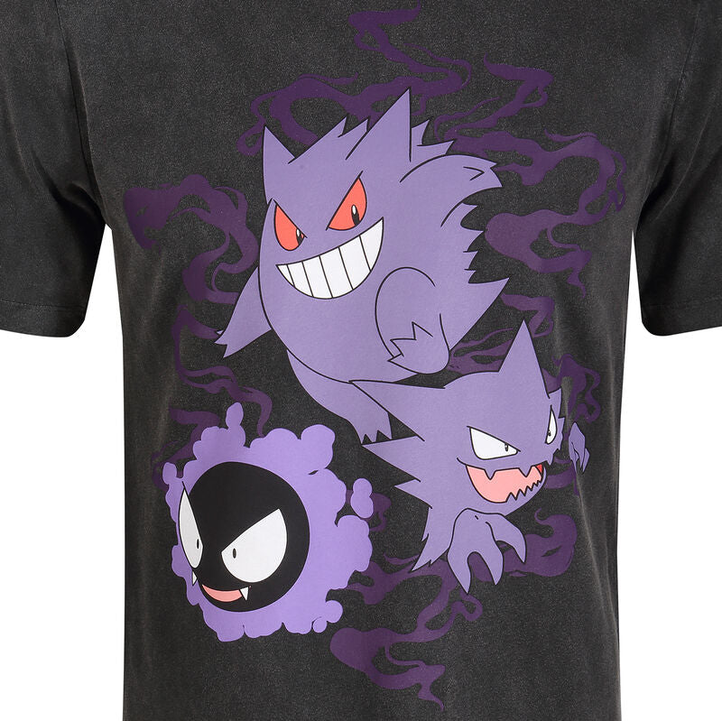 Pokemon - Ghosts - T-Shirt Black Acid Wash 