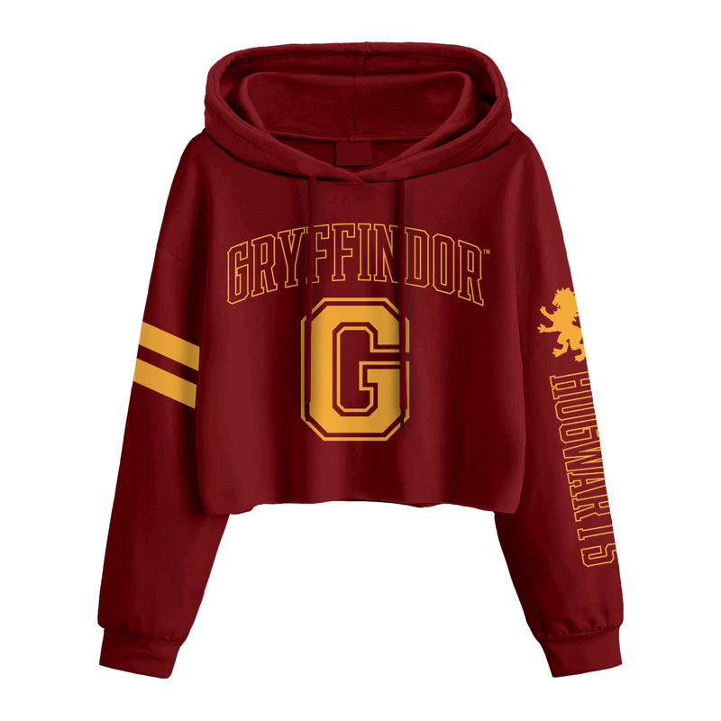 Harry Potter - College Style Gryffindor (Ladies Cropped Hoodie) - Super Heroes Collection - Cropped Hoodie